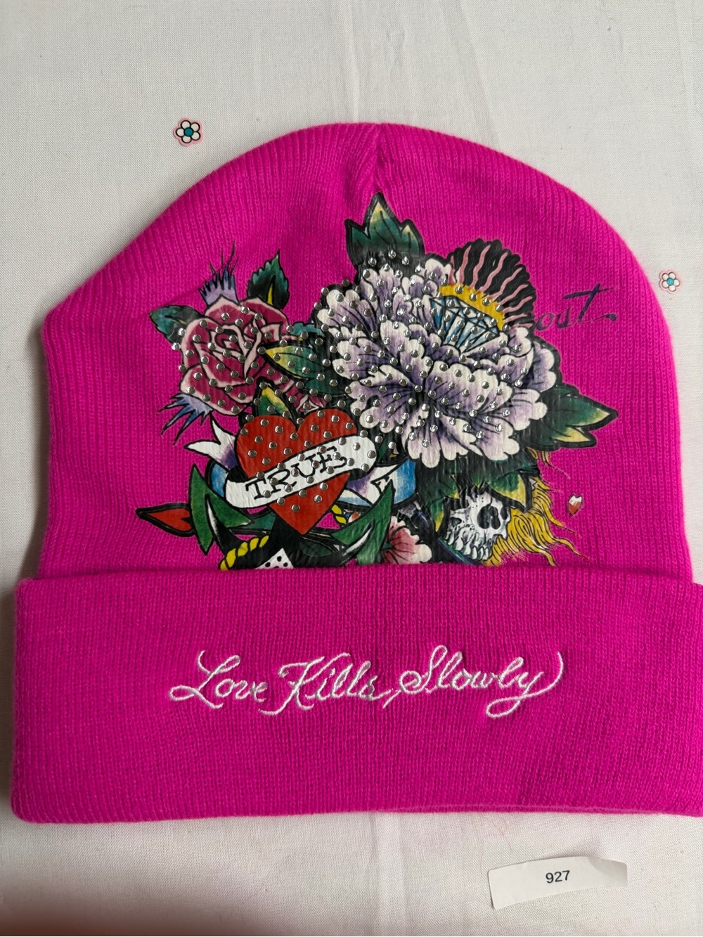 Love Kills Slowly Pink Beanie Hat
